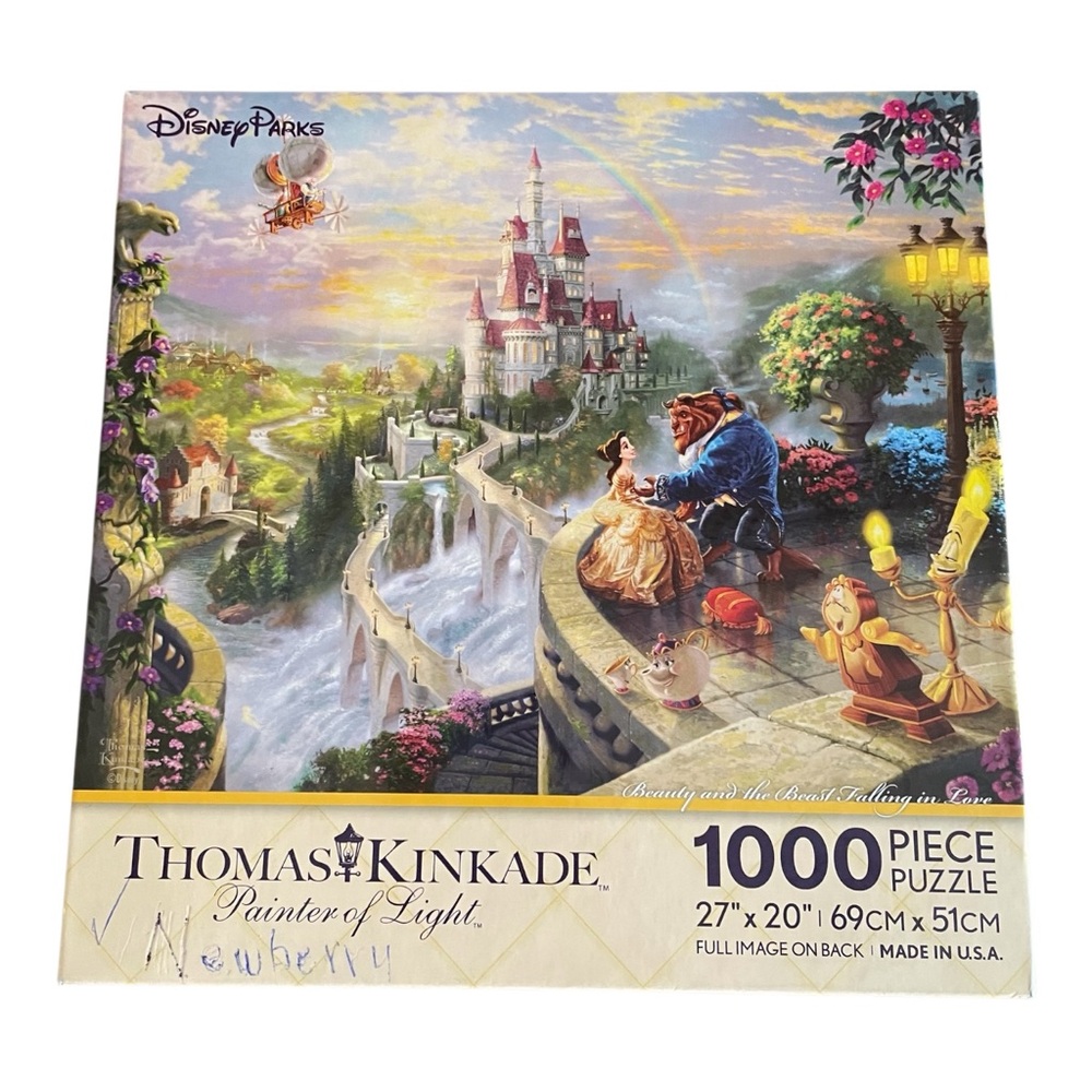 Thomas Kinkade, Beauty and the Beast,  Puzzle, 1000 Pieces with Vibrant Colors.